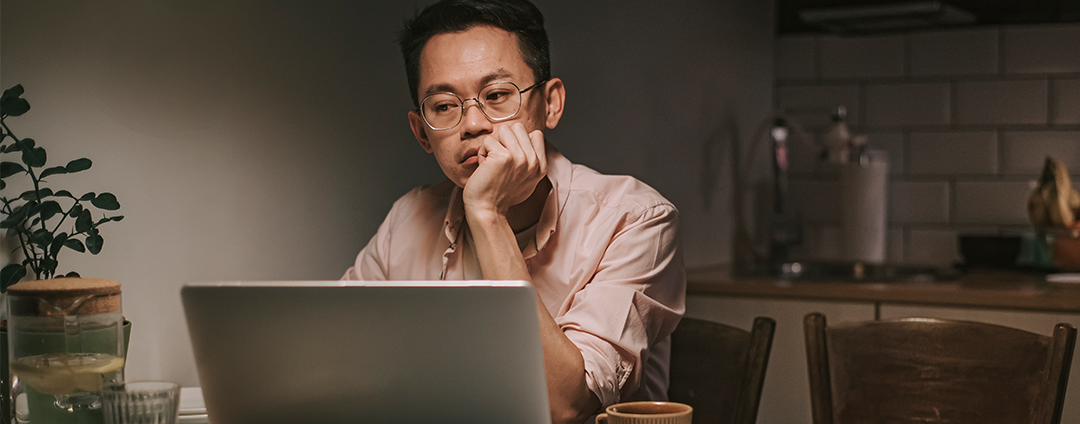 Man working from home 