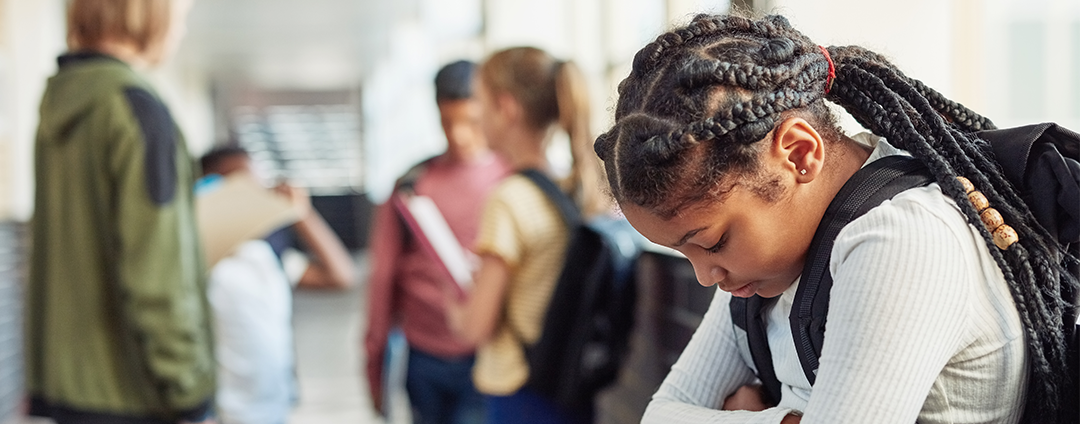 A child who struggles with social anxiety