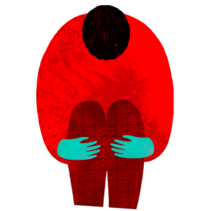 illustration of sad human