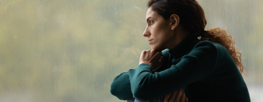 woman looking off into the distance