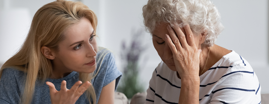 Daughter talking to Mother