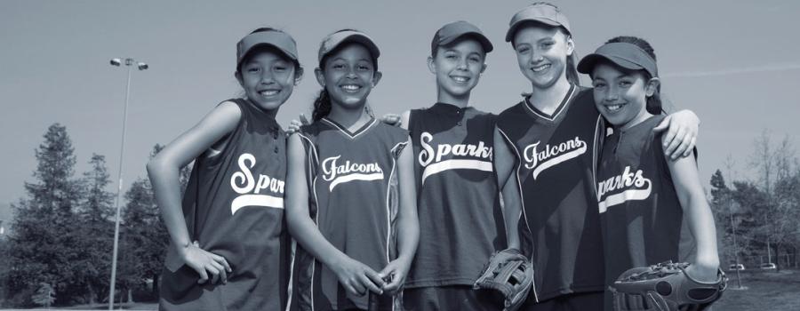 Allie with her softball teammates