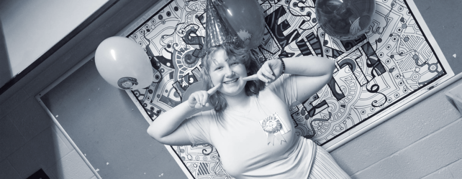 Izzy posing for the camera at her birthday party.