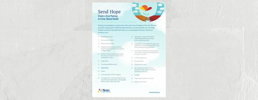 Send Hope: Create a Care Package to Foster Mental Health shopping list