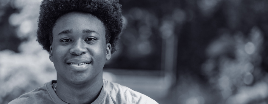 black teenager smiling