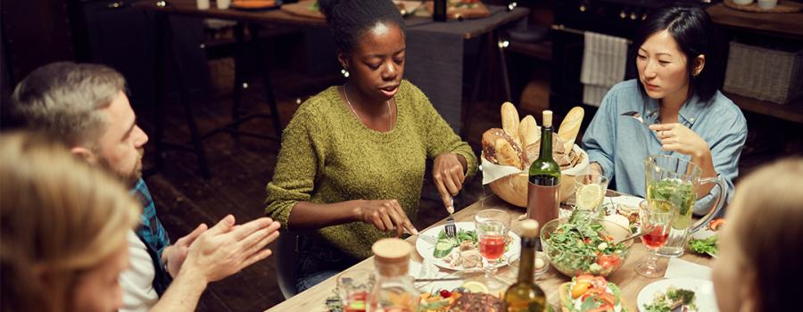 Family discussions at the dinner table