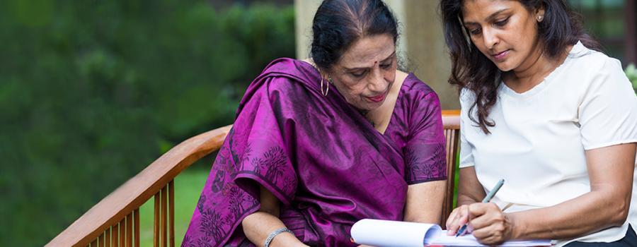 Daughter helping fathers wife with death arrangement