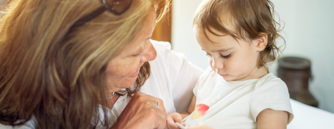 Grandmother with her granddaughter