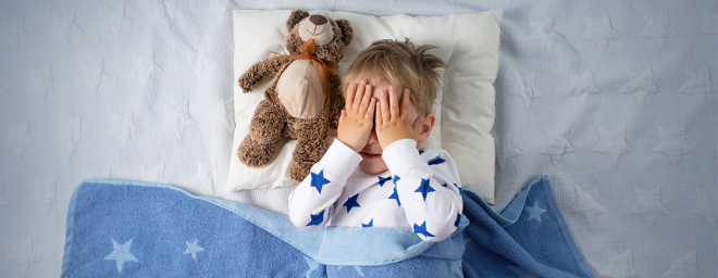 Young boy having nightmares
