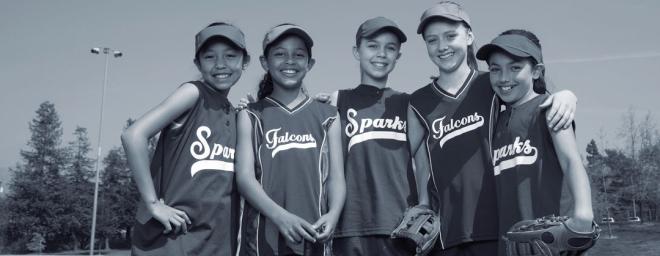 Allie with her softball teammates