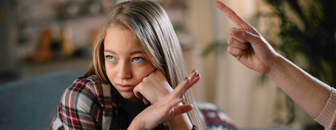teenage girl acting out