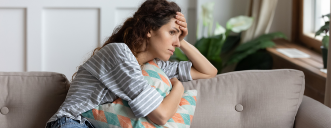 A women contemplating
