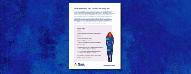 Family Emergency Bag List