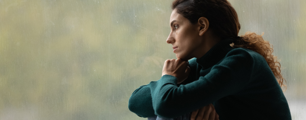 woman looking off into the distance