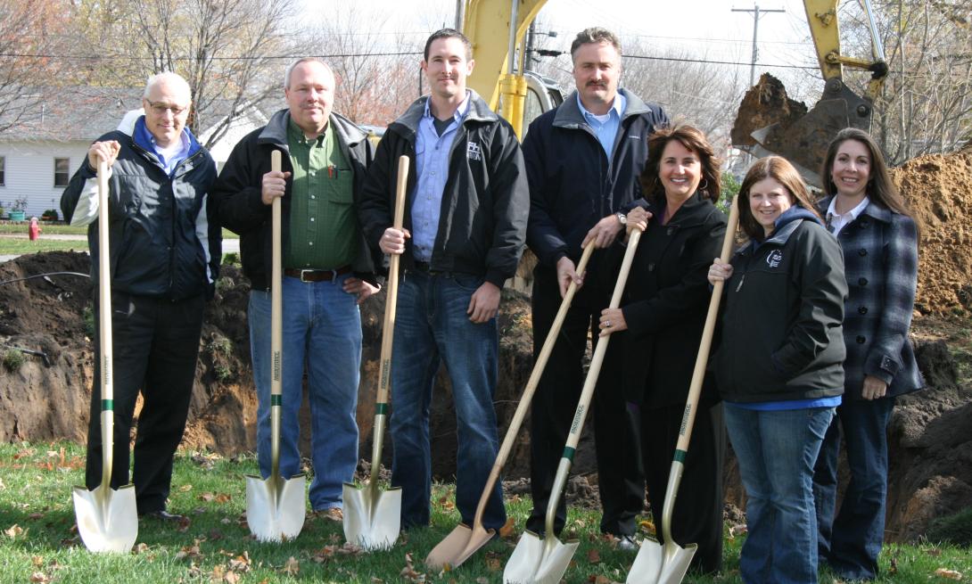 The ground-breaking for two new foster homes at Nexus-Onarga.