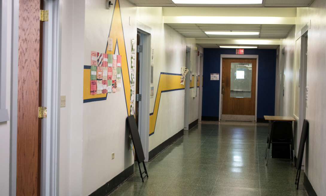 A school hallway at Safe Harbor School.