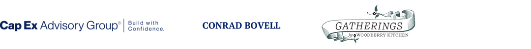 Cap Ex Advisory Group logo, Conrad Bovell and Woodberry Kitchen logo