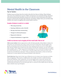 Photo of Mental Health in Classroom downloadable