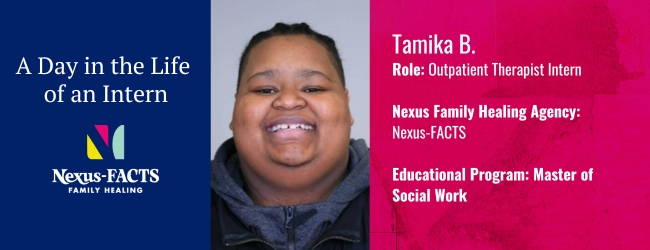 Headshot photo of Tamika B. Outpatient Therapist Intern for Nexus Family Healing.