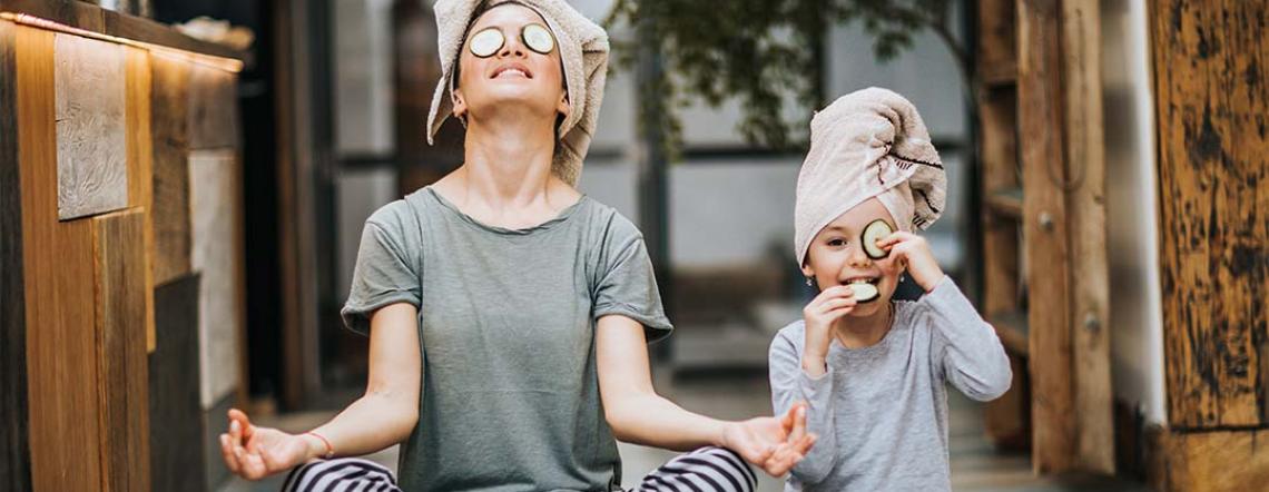 Picture of a mother and child relaxing.