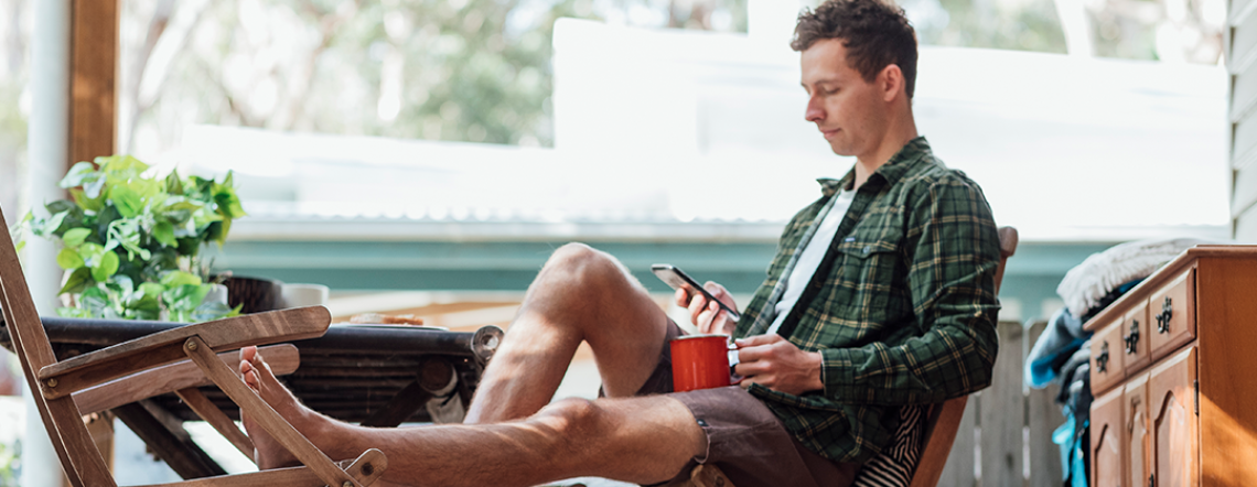 Man scrolling on social media