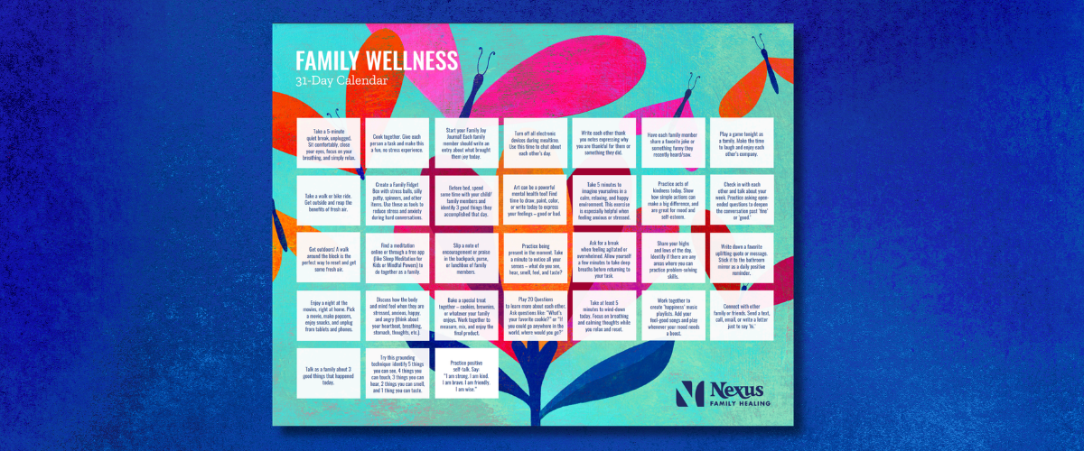 Family Wellness Calendar - no dates