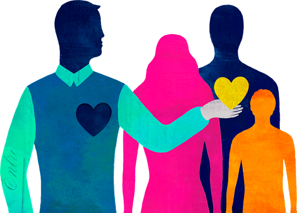 Illustration of philanthropy figures