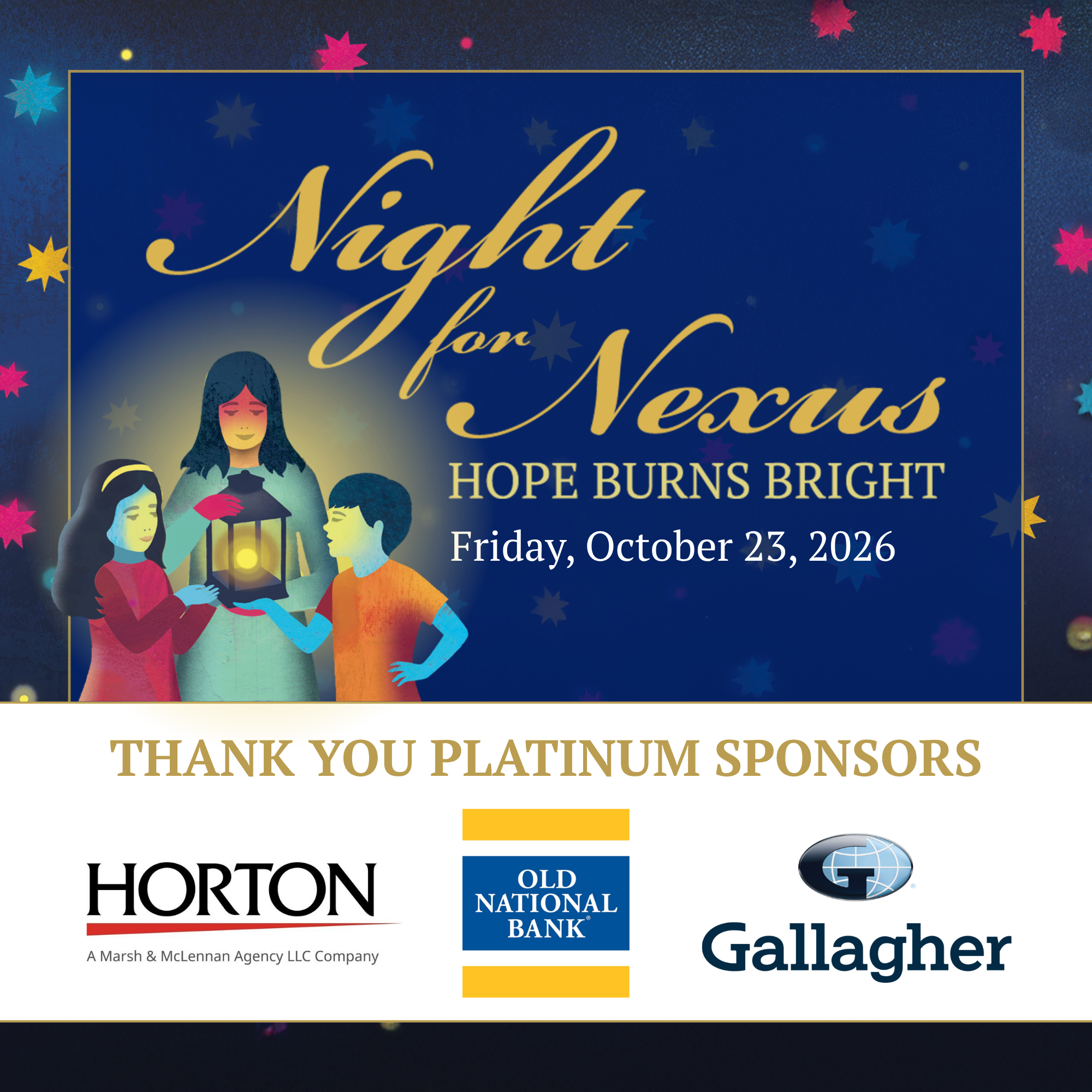 Platinum Sponsors: Horton, Old National Bank, Gallagher